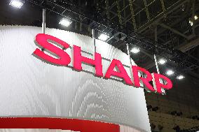 Sharp signboard and logo